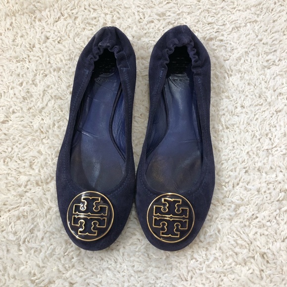 Tory Burch Shoes - Tory Burch Blue Suede Revas Flats 8
